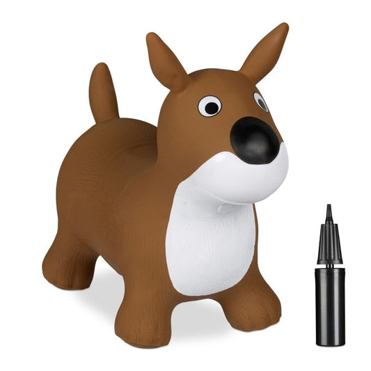 Jumping dog in brown