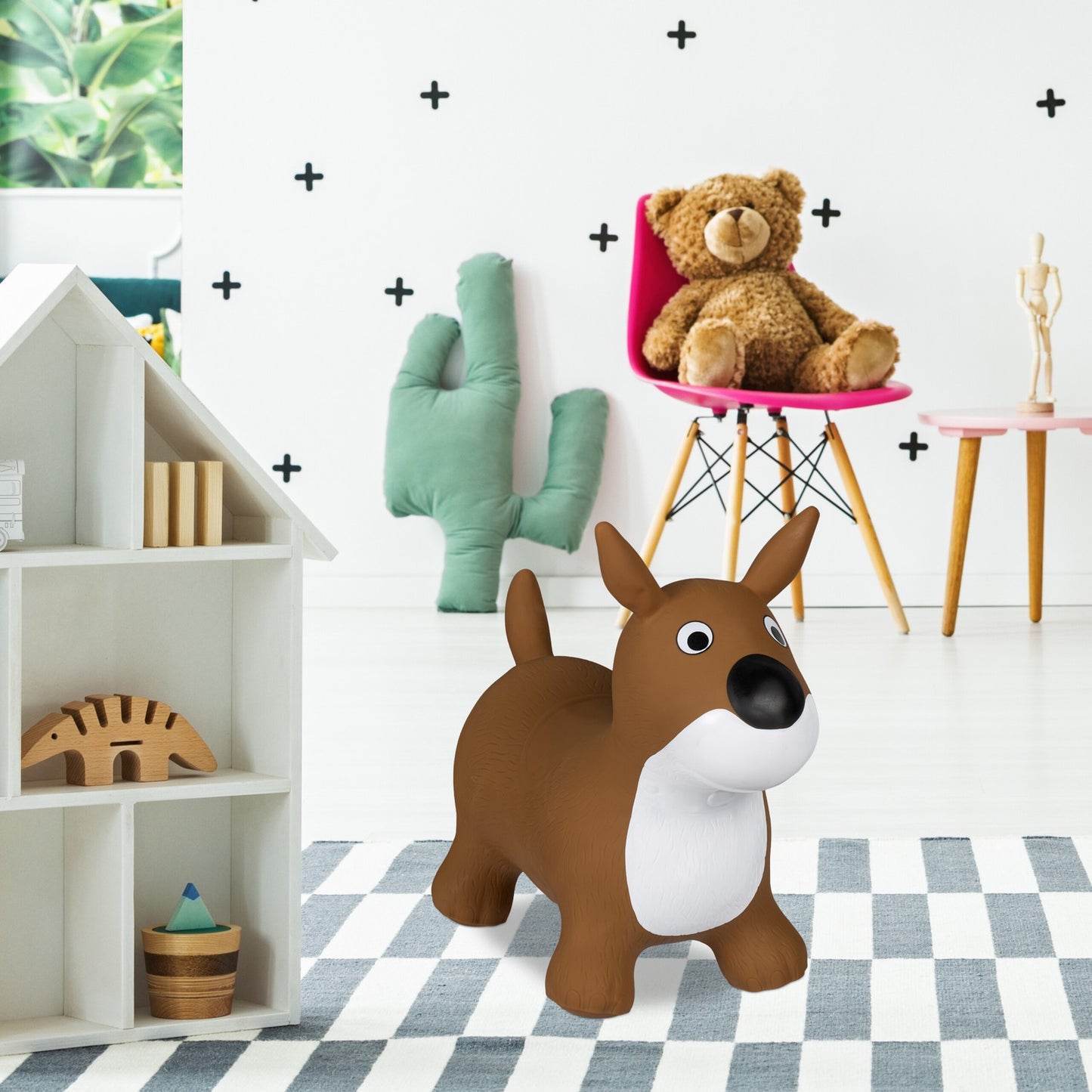 Jumping dog in brown