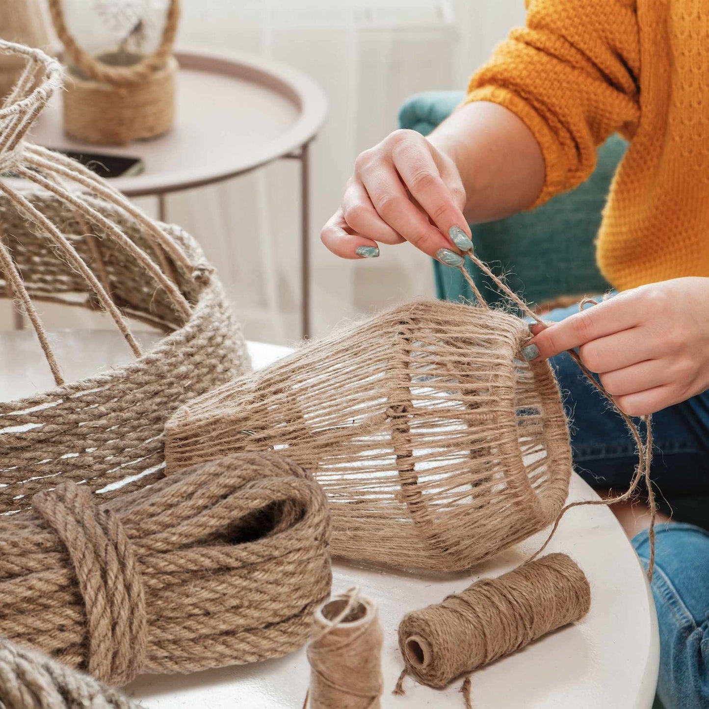 Jute cable 8 mm x 20 m set of 2