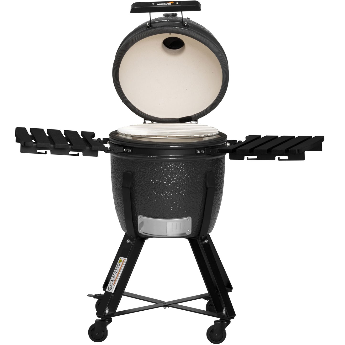 Kamado Ceramic Charcoal Grill, 18", Stainless Steel Grate