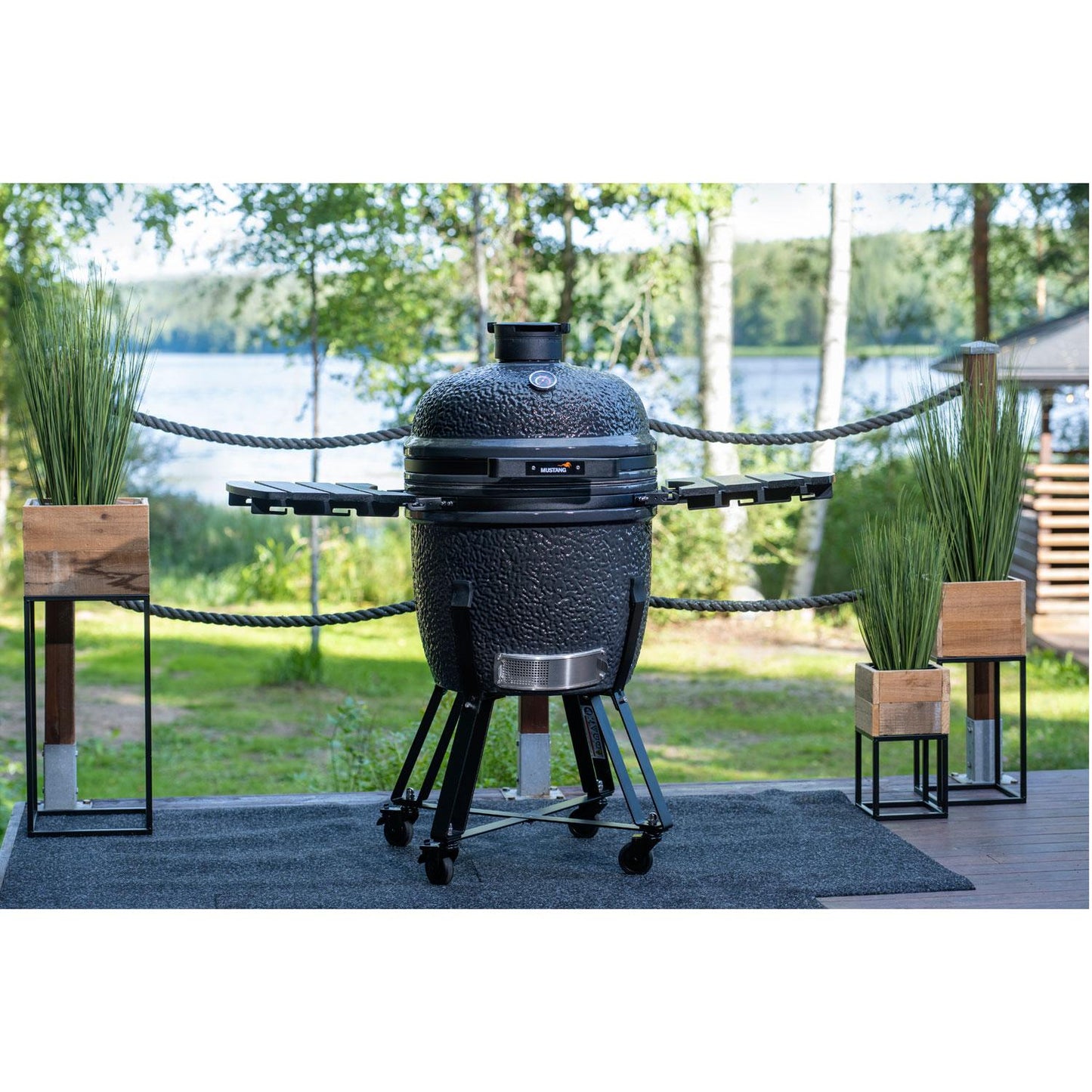 Kamado Ceramic Charcoal Grill, 47 cm Stainless Steel Grate