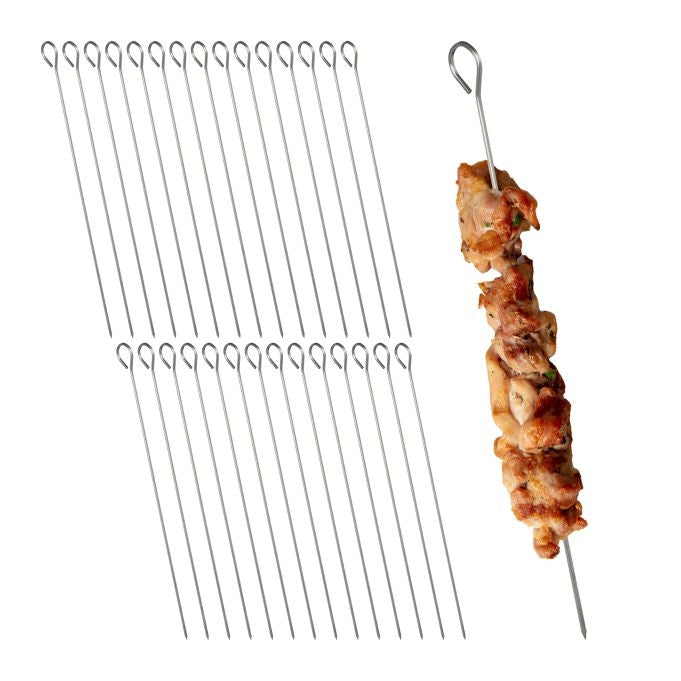 Kebab skewers in stainless steel, 30-pack