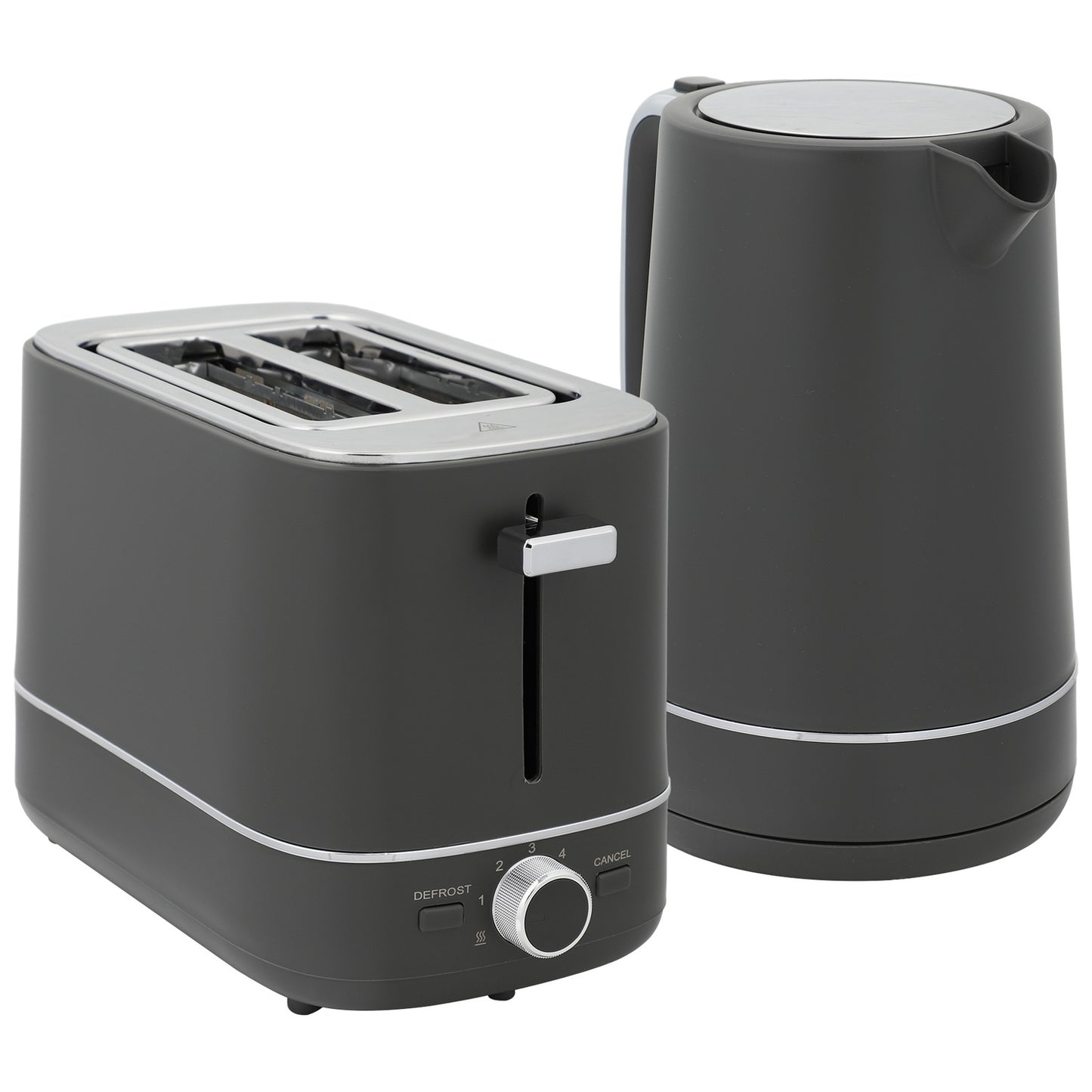 Kettle & Toaster Set, 1.7L, 6 Browning Levels, Gray