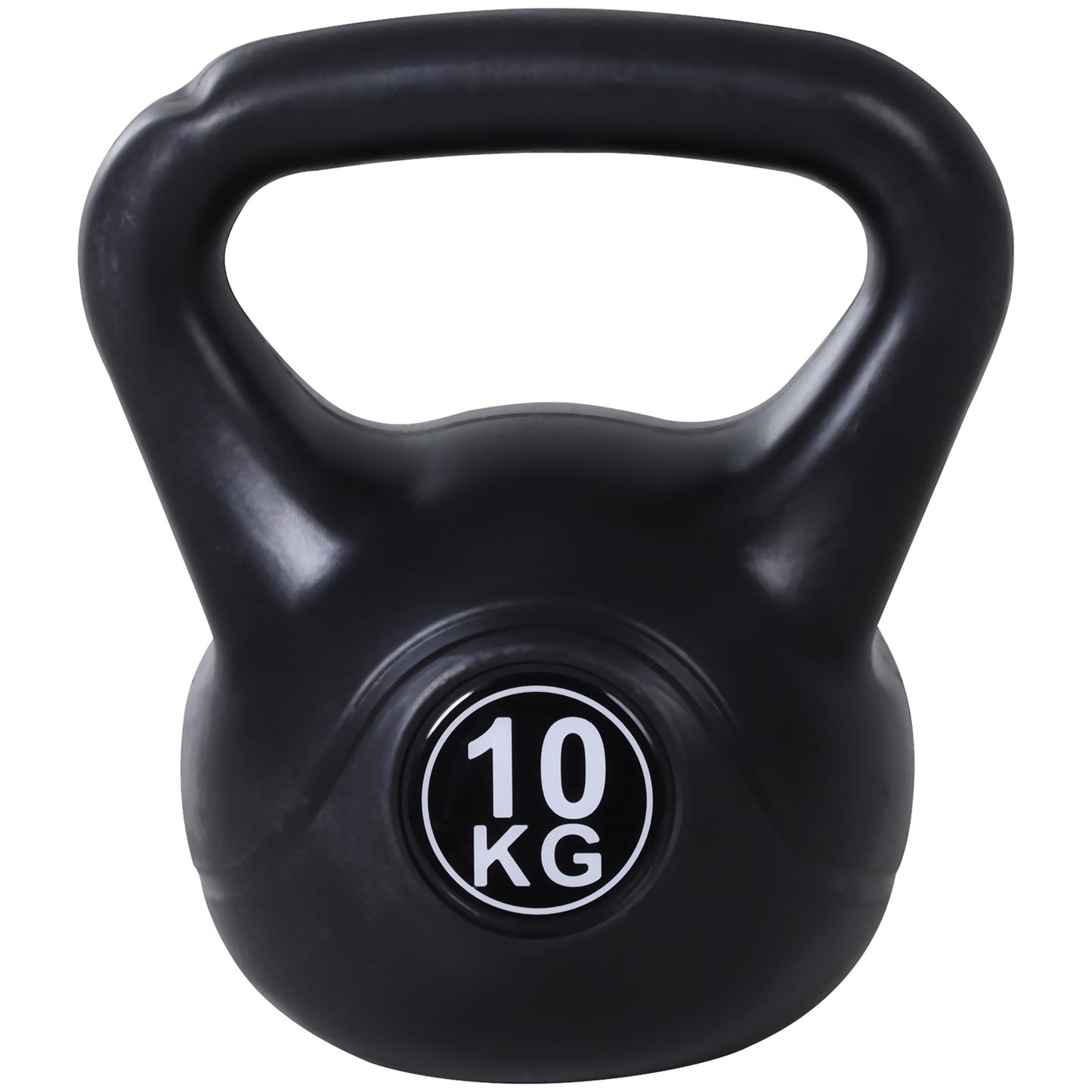 Kettlebell 10kg, Sand-Filled, Black, Beginner-Friendly