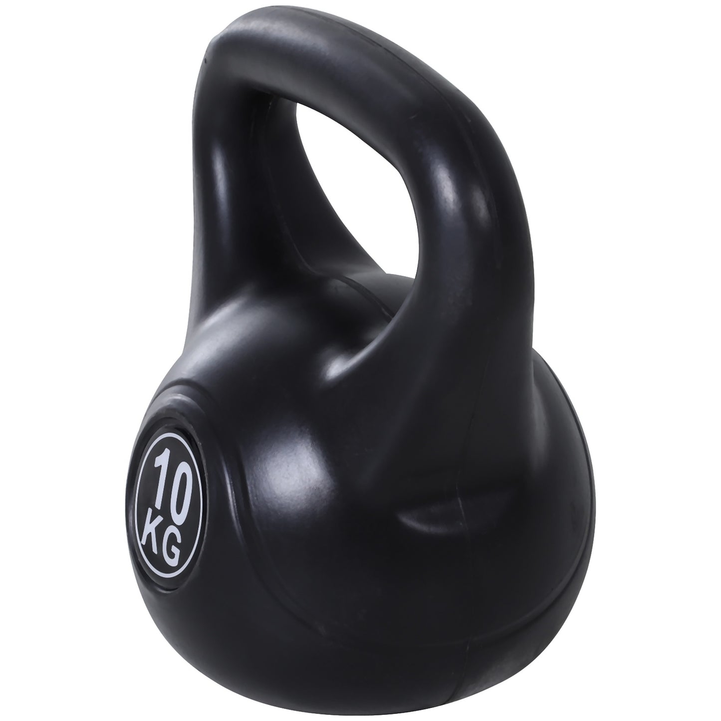 Kettlebell 10kg, Sand-Filled, Black, Beginner-Friendly