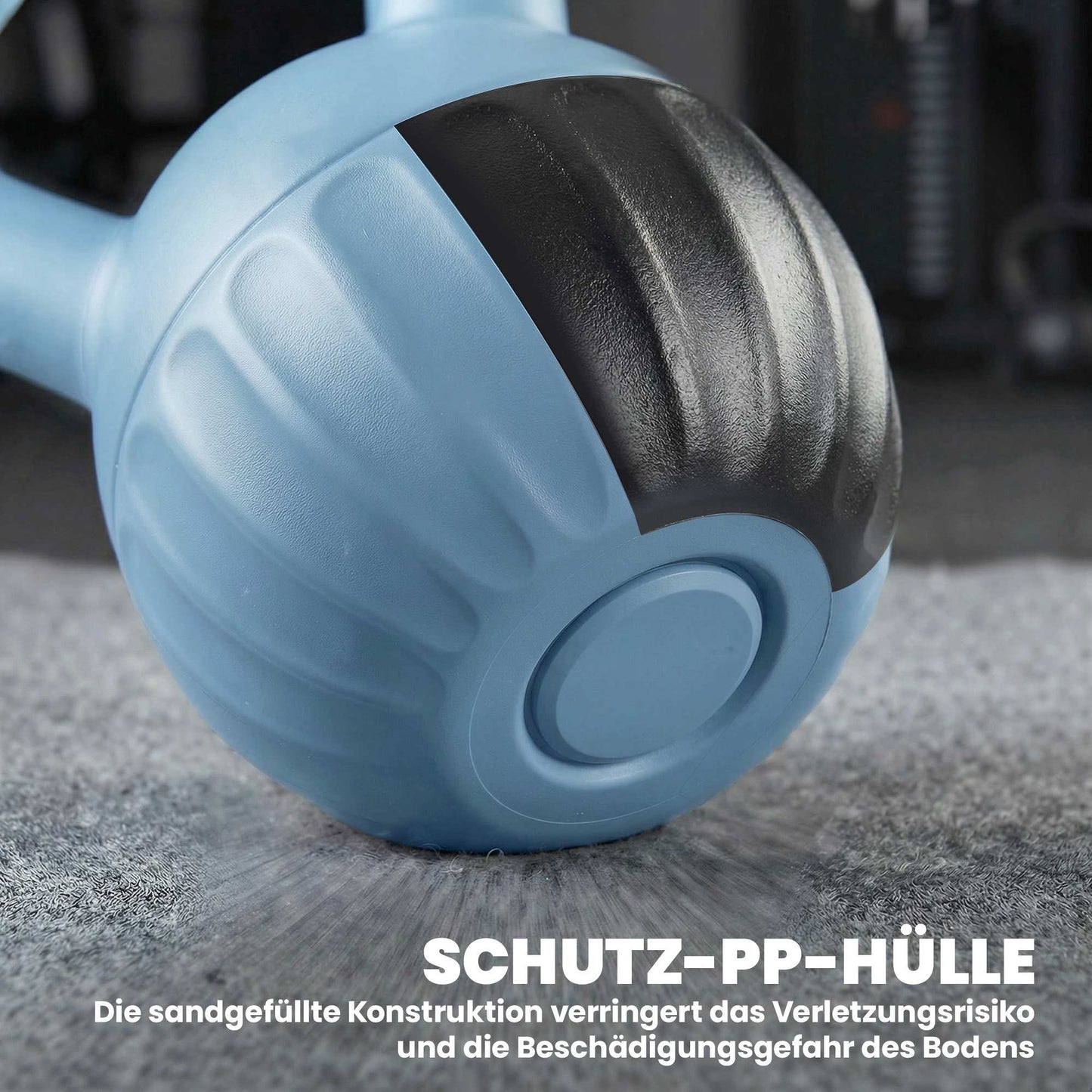 Kettlebell 10 kg, Sand-Filled, Non-Slip Grip, Blue