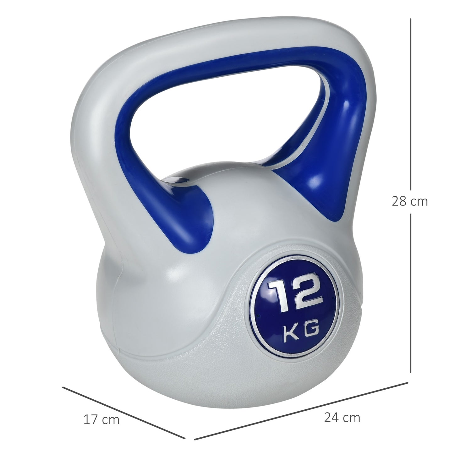 12 kg Blue Kettlebell for strength training and fitness