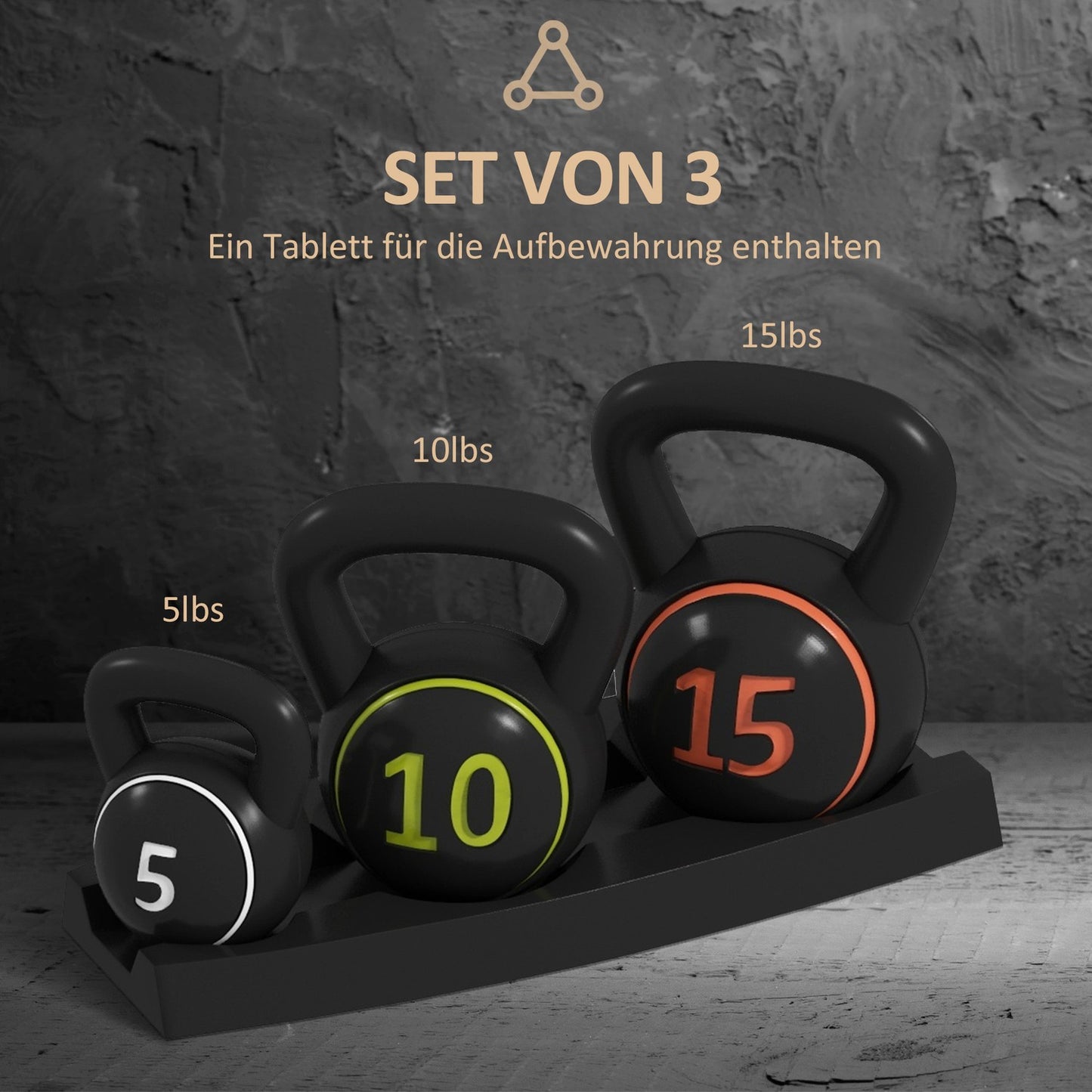 Kettlebell set, 2.2-6.8 kg, strength training weights