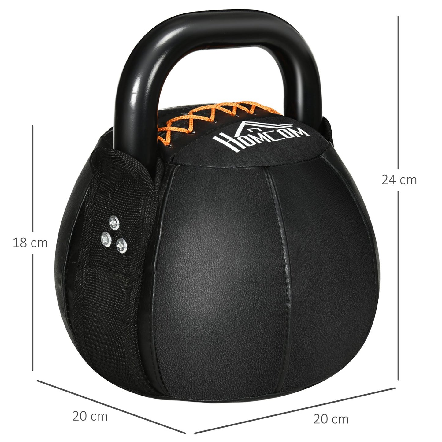 8 Kg Kettlebell, steel handle, floor friendly, black