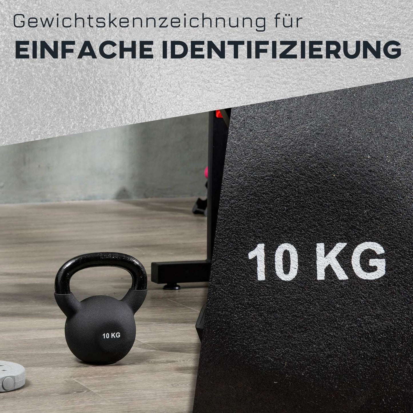 Kettlebell 10 Kg, Neoprene coated cast iron, floor friendly