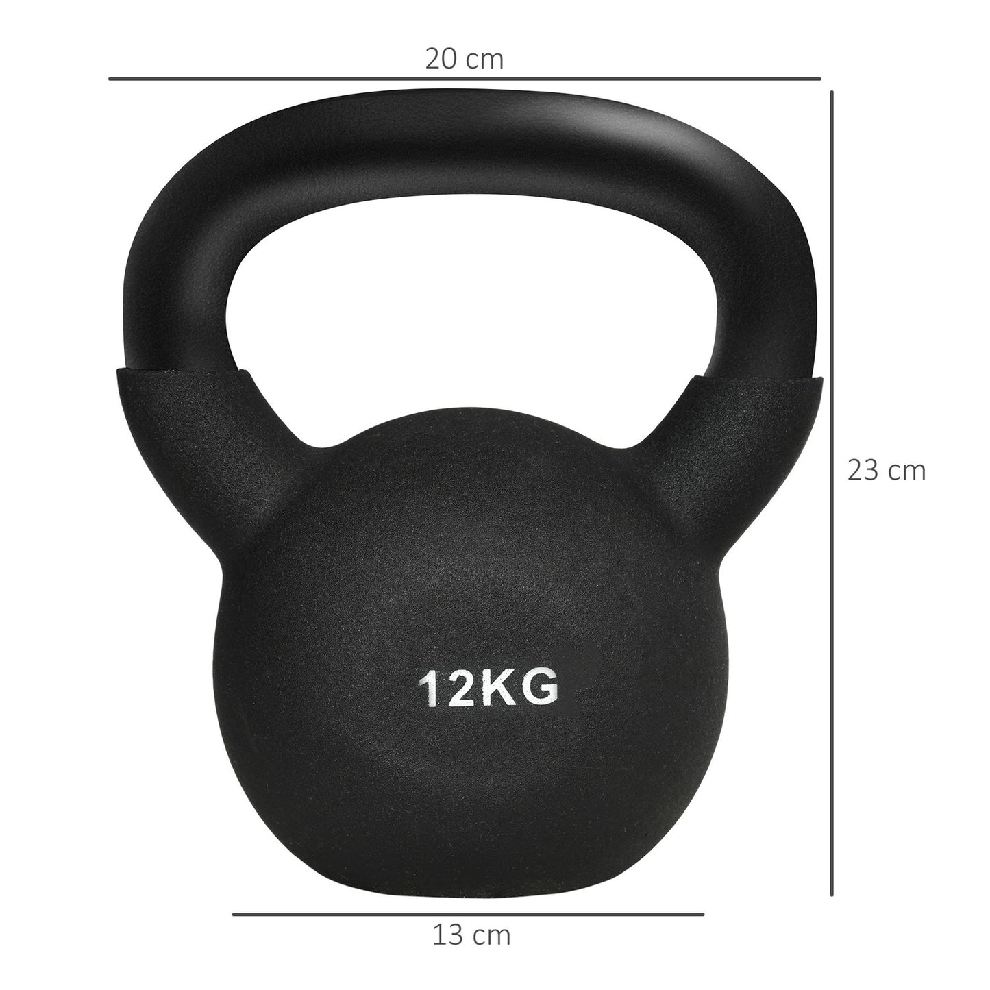 Kettlebell 12 Kg, Neoprene coated cast iron, floor friendly