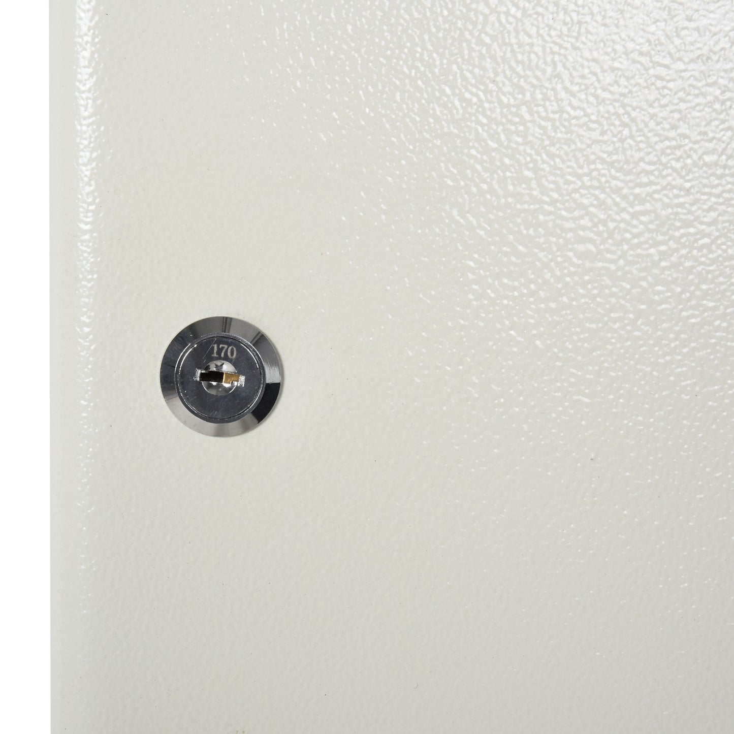 Lockable steel key cabinet, 93 hooks, cream white, 30x24x7.5 cm