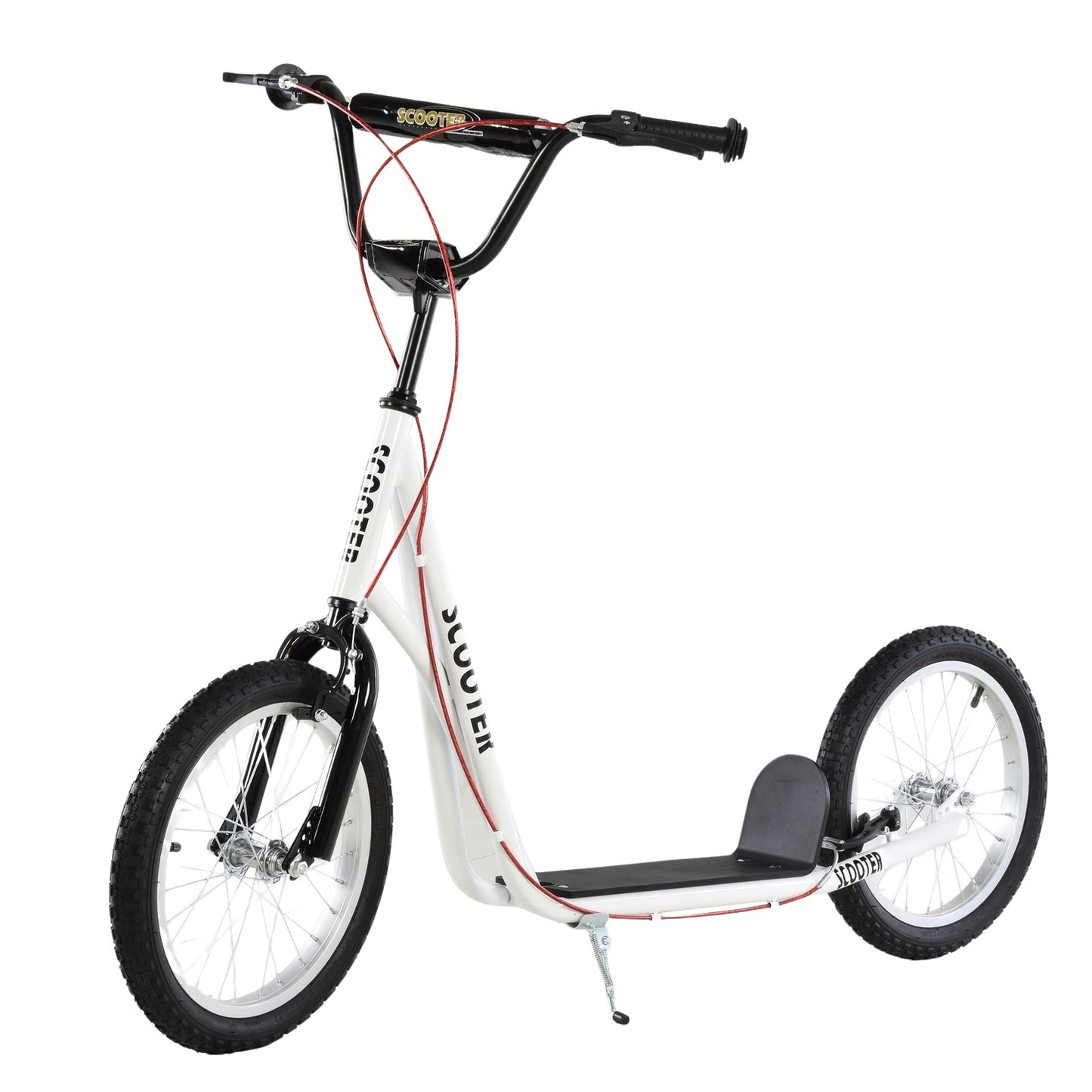 Kick scooter for children with handbrake and pneumatic tires