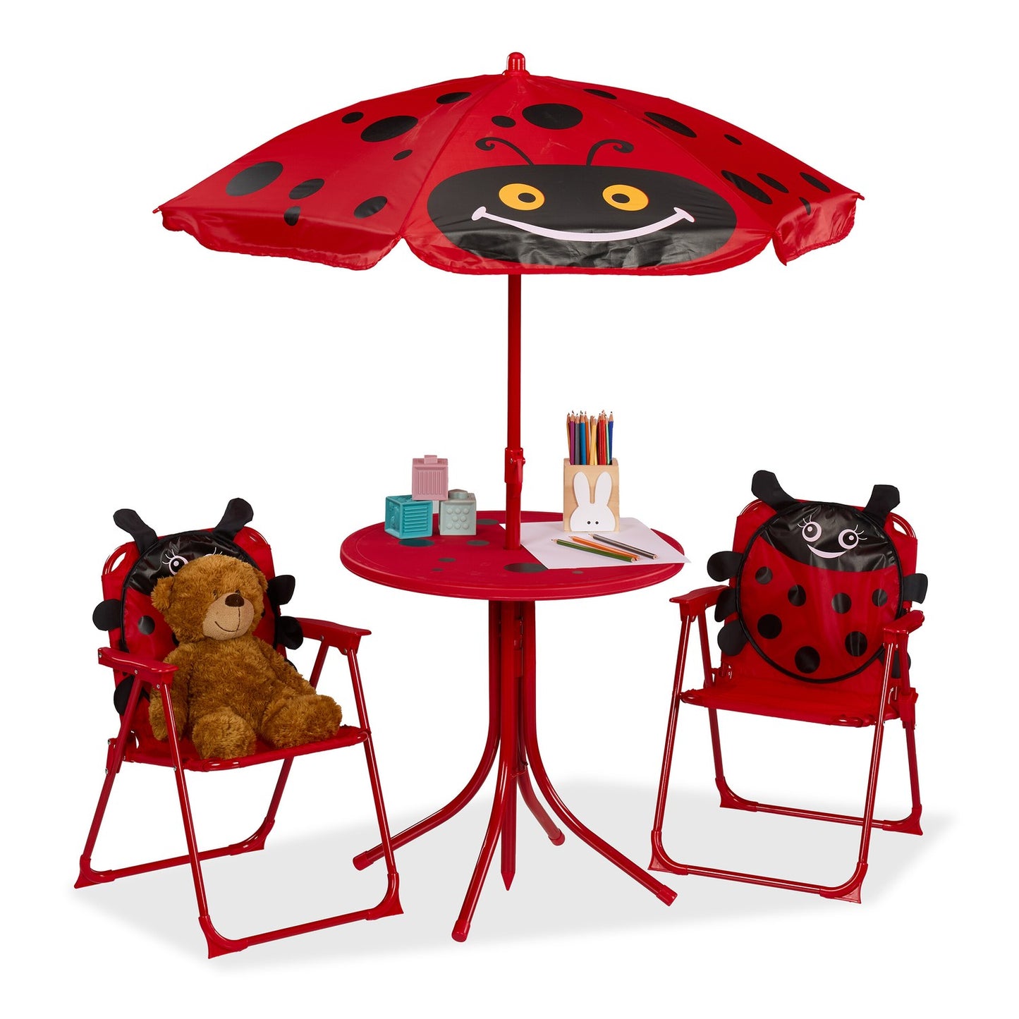 Kids' 4-Piece Camping Furniture Set with Parasol