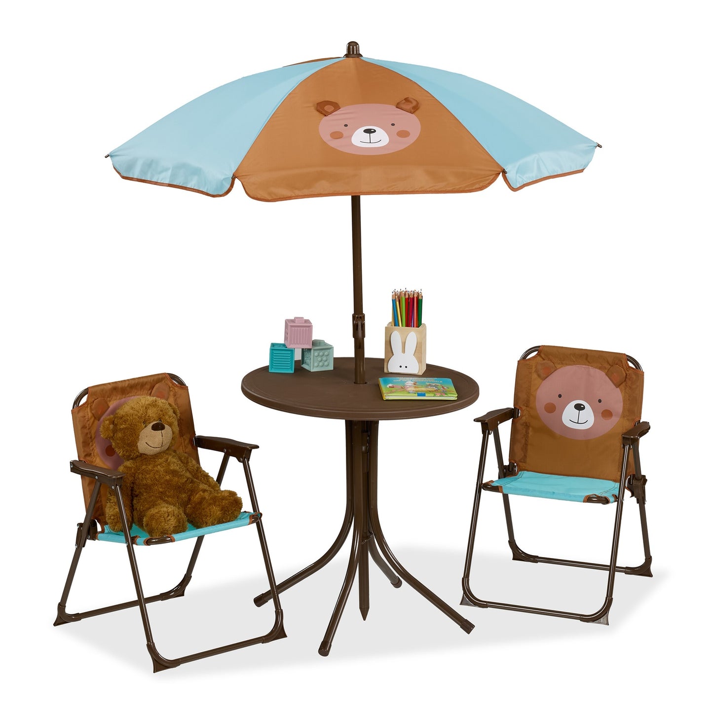 Kids' 4-Piece Outdoor Furniture Set with Parasol