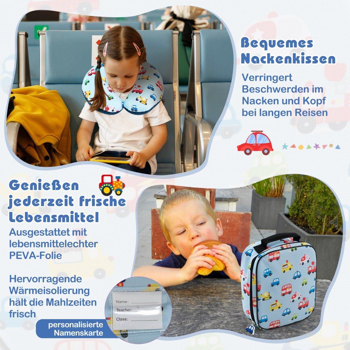 Kids' 5-Piece Luggage Set: 16"" Suitcase, Backpack, Blue