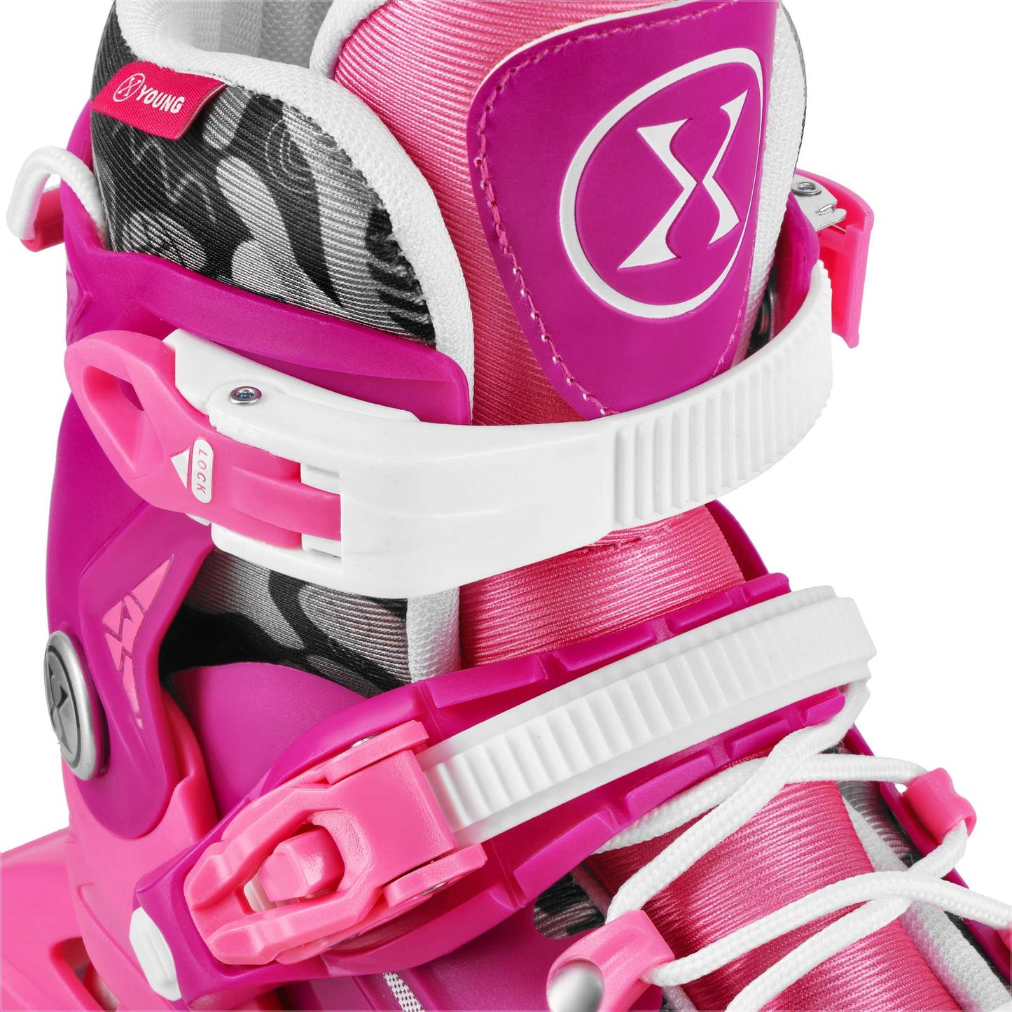Kids Adjustable Inline Skates, Pink, Size 31–34