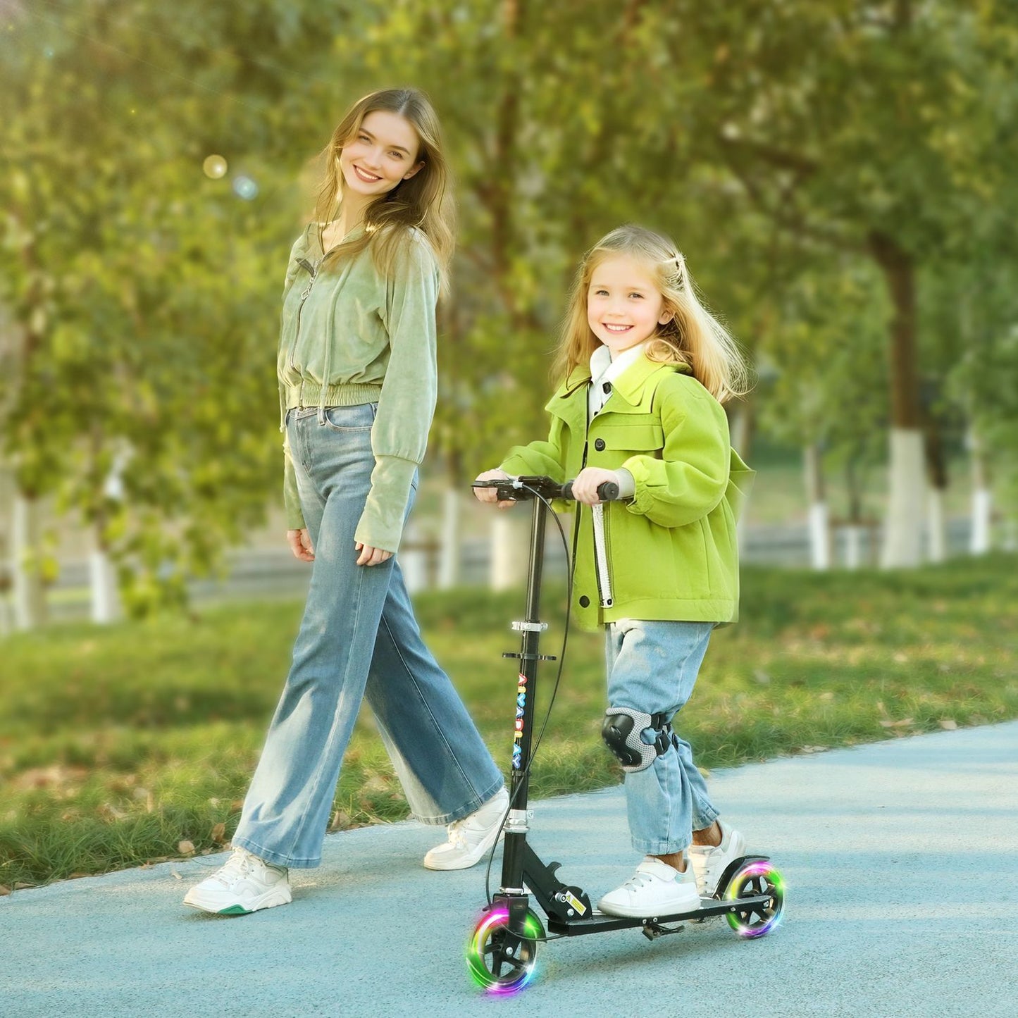 Kids' Adjustable Scooter, Ages 3-8, 50kg Capacity