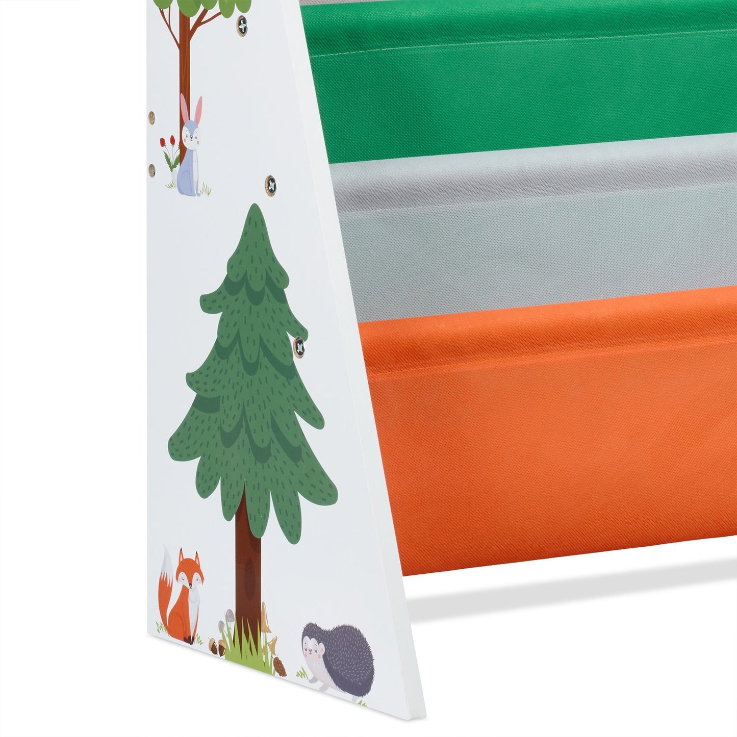 Kids' Bookshelf with Forest Animal Design