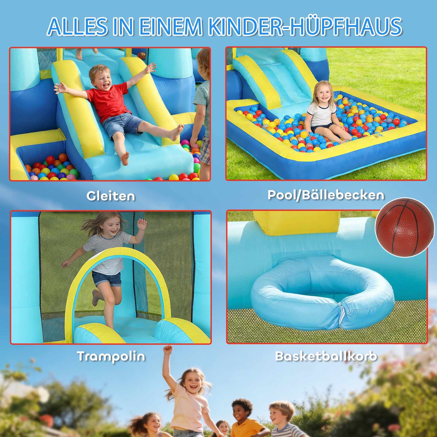 Kids Bounce House with Slide, Pool & Water Guns