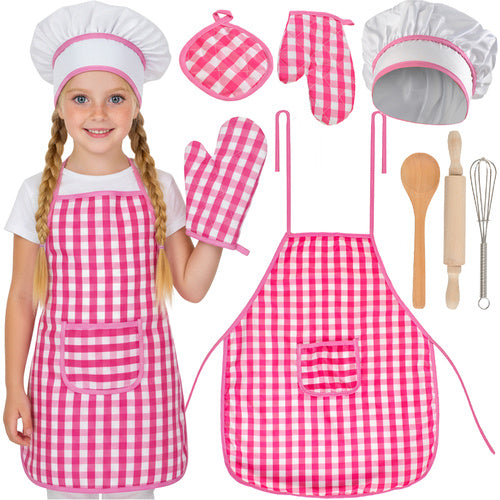 Kids' Chef Set - Apron, Hat, Glove, Rolling Pin, 7-Piece