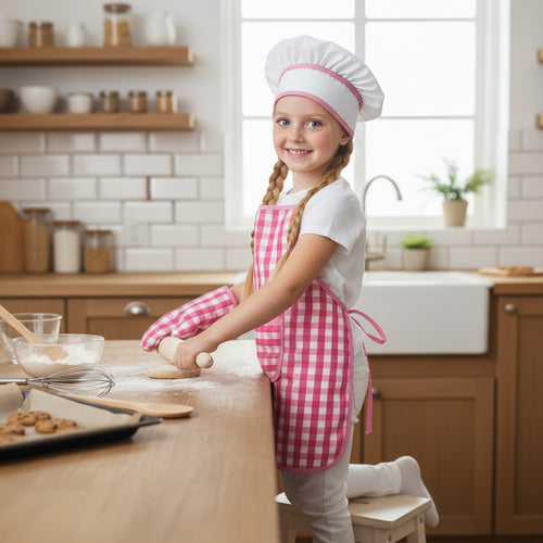 Kids' Chef Set - Apron, Hat, Glove, Rolling Pin, 7-Piece