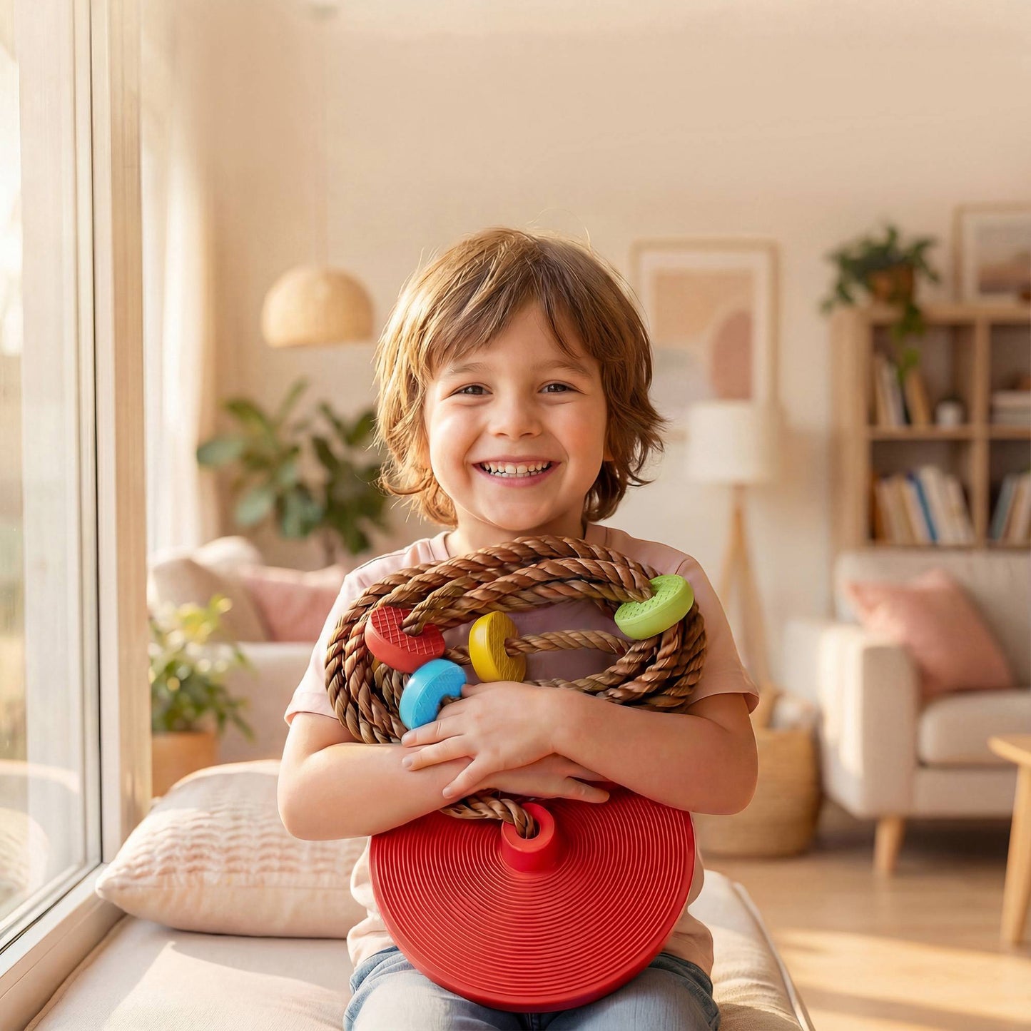 Kids Climbing Rope Set with Swing and Foot Holds