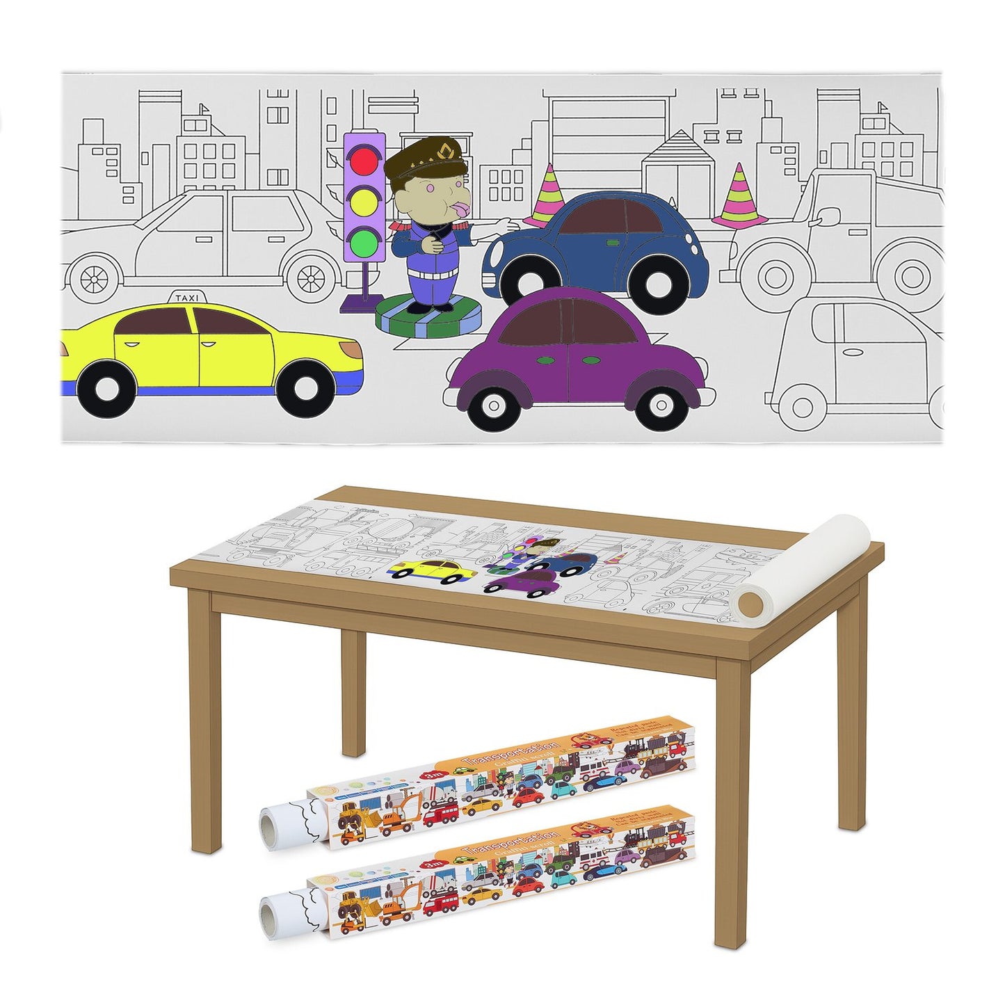Kids Colouring Paper Rolls – XXL Pictures, Tear-Off Sheets