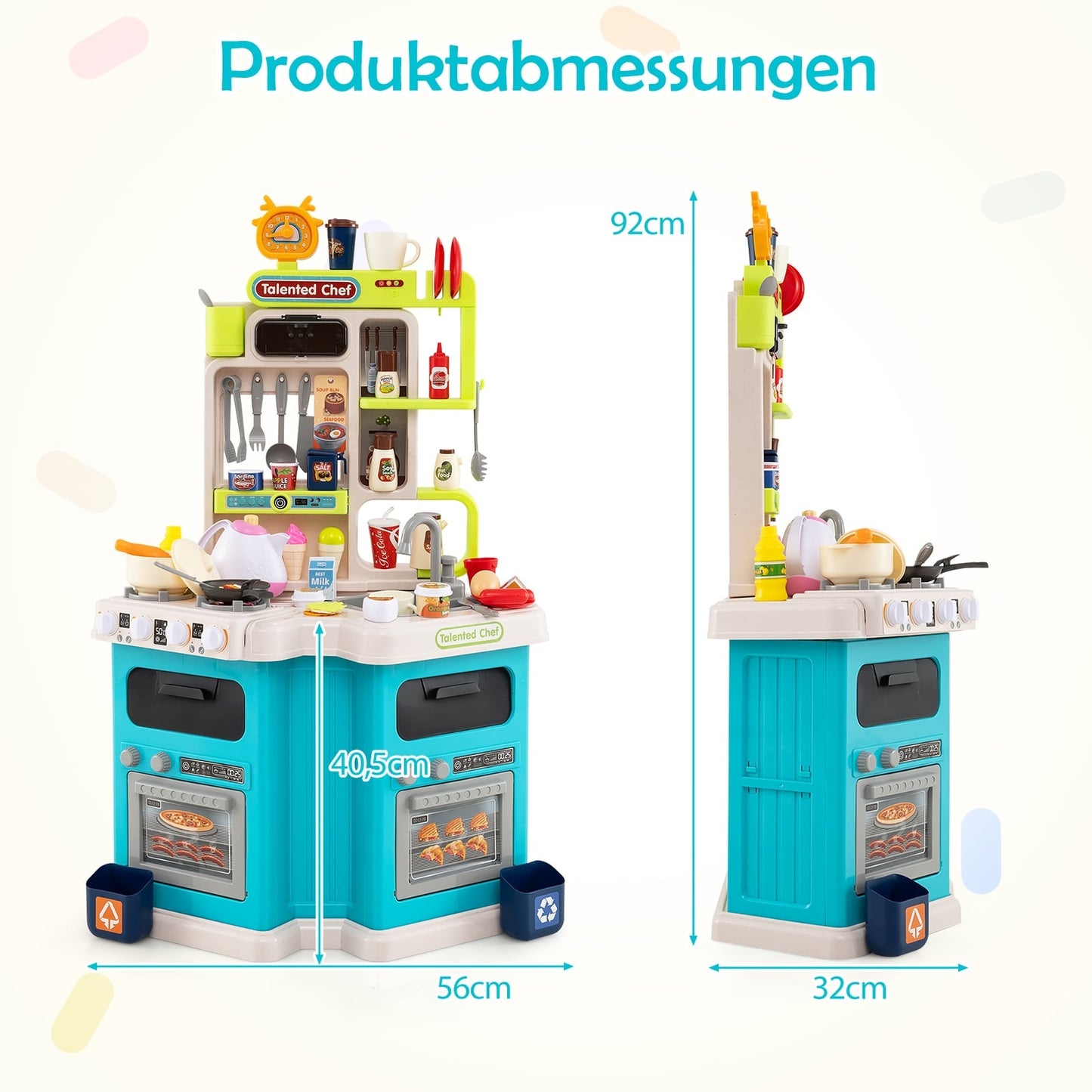 Kids' Corner Kitchen Playset with Lights & Sounds, 75 Pieces