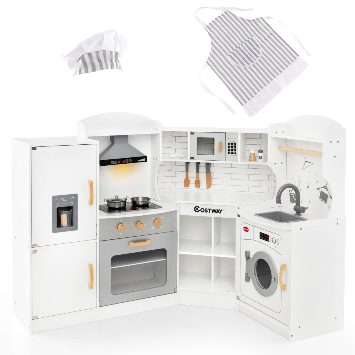 Kids Corner Play Kitchen with Lights, Sound, and Ice Maker