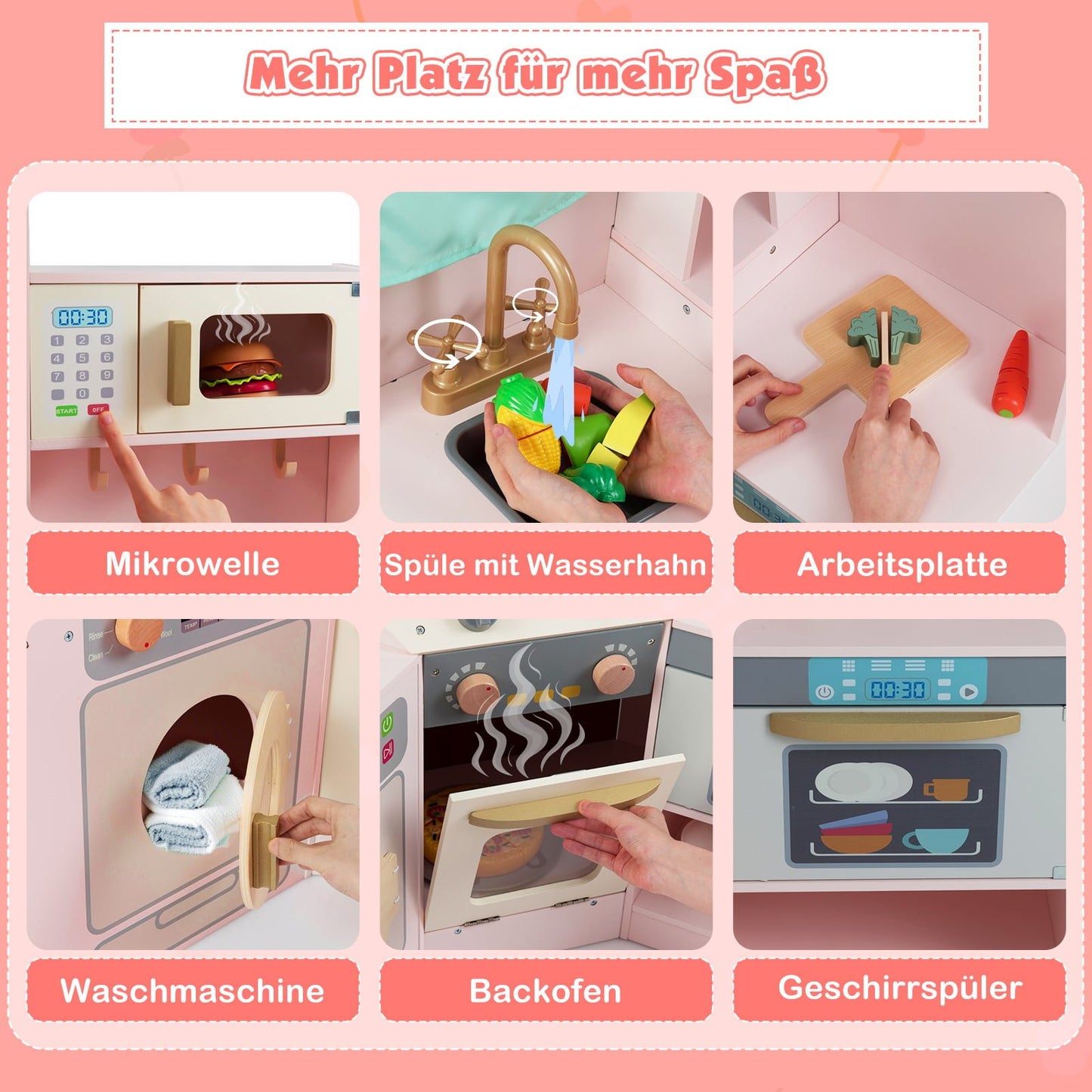 Kids' Corner Wooden Kitchen with Lights & Sounds