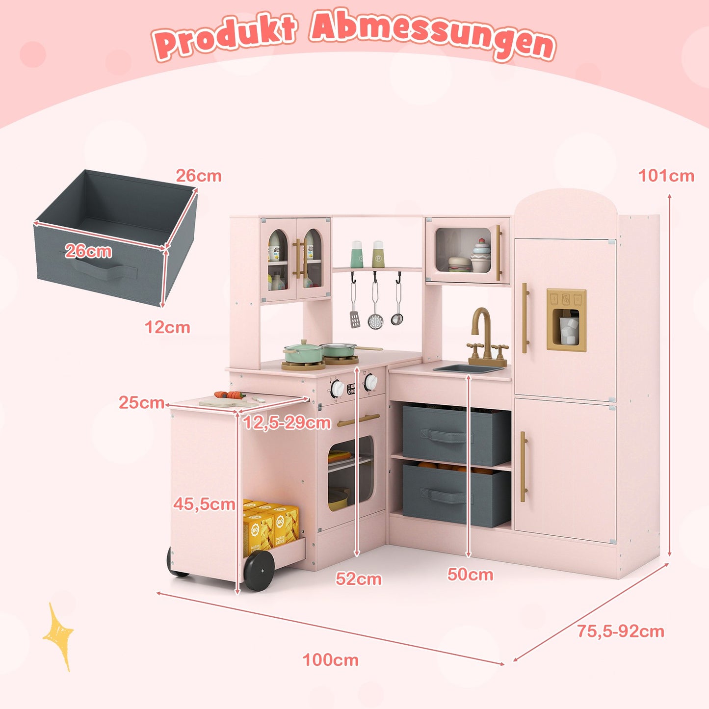 Kids' Corner Wooden Play Kitchen with Light & Sound