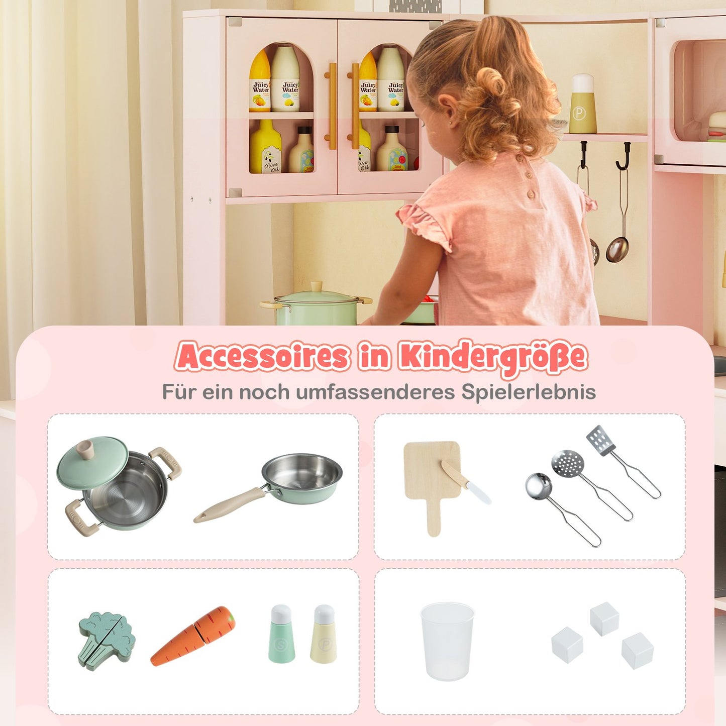 Kids' Corner Wooden Play Kitchen with Light & Sound