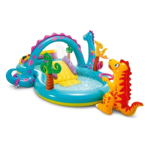 Kids' Dinoland Water Playground with Slide and Fountain