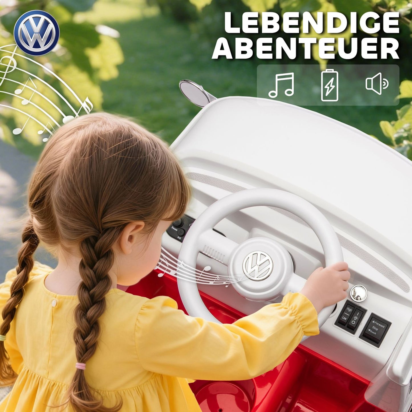 Kids Electric Car, 12V, Dual Motor, MP3, Red, 89x49x41.5 cm