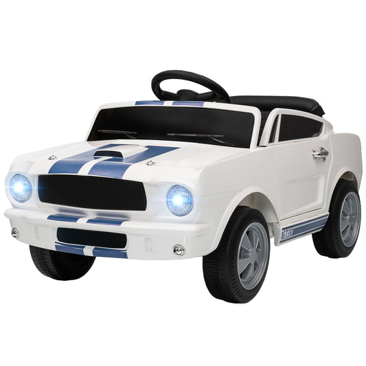 Kids Electric Car 12V with Remote, LED, Music, White