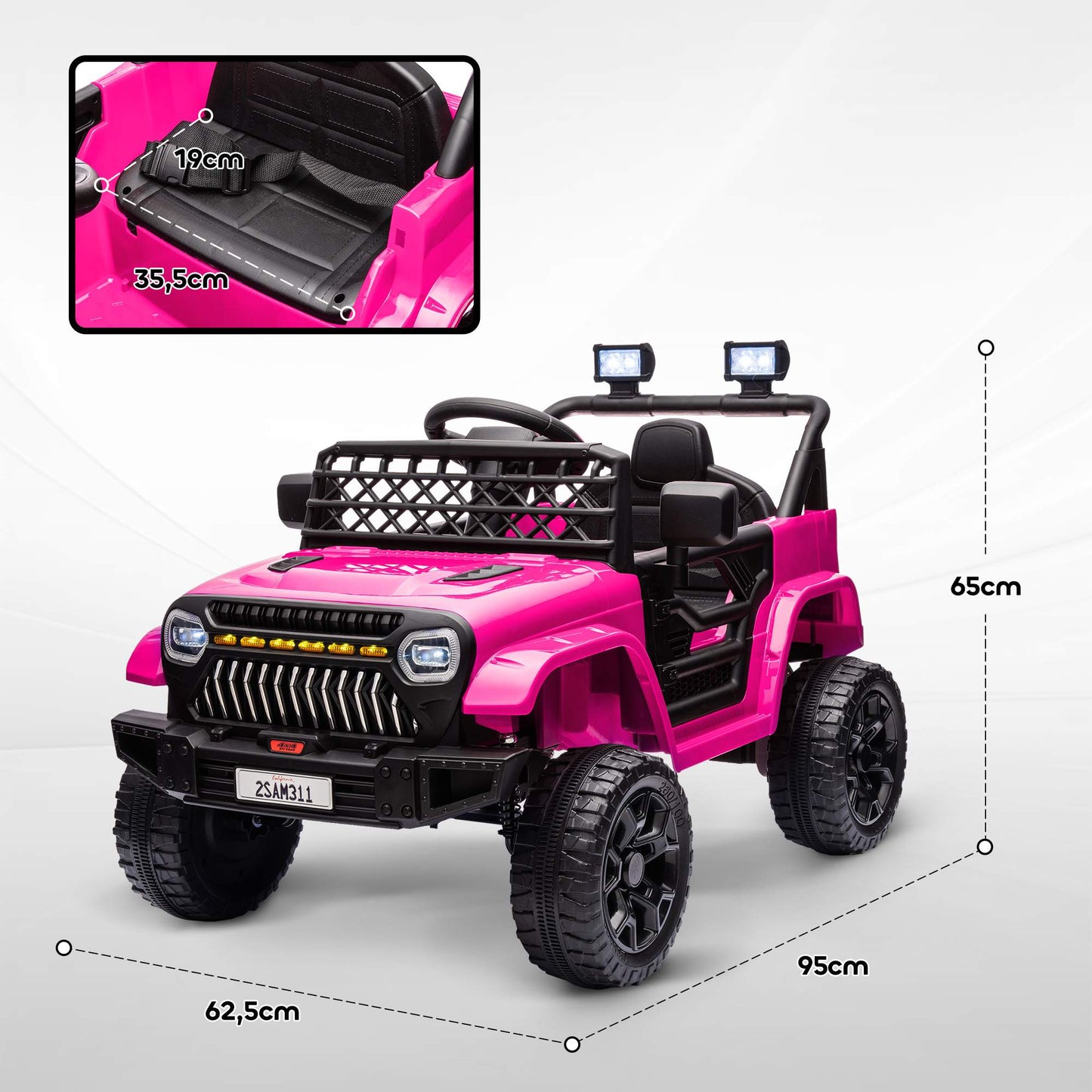 Kids Electric Car 12V with Remote, Pink, Ages 3-8