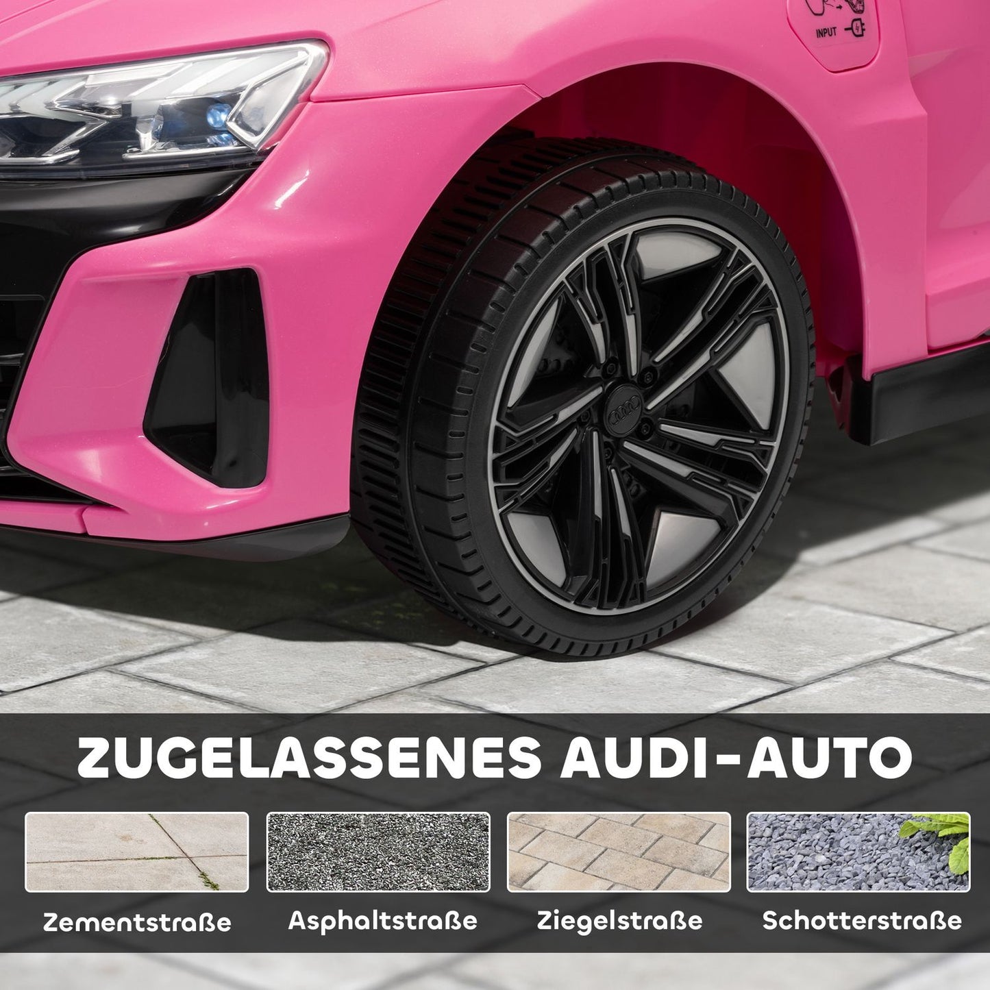Kids Electric Car with Remote, Seatbelt, Music, Pink, 3-5 Years