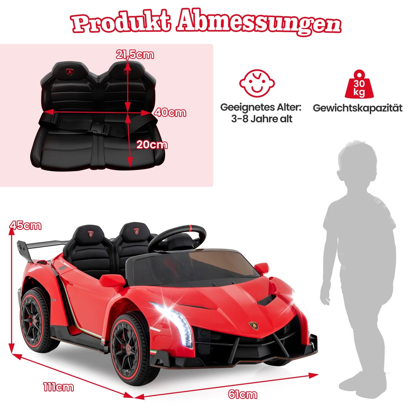 Kids Electric Lamborghini Car with Remote & LED Lights