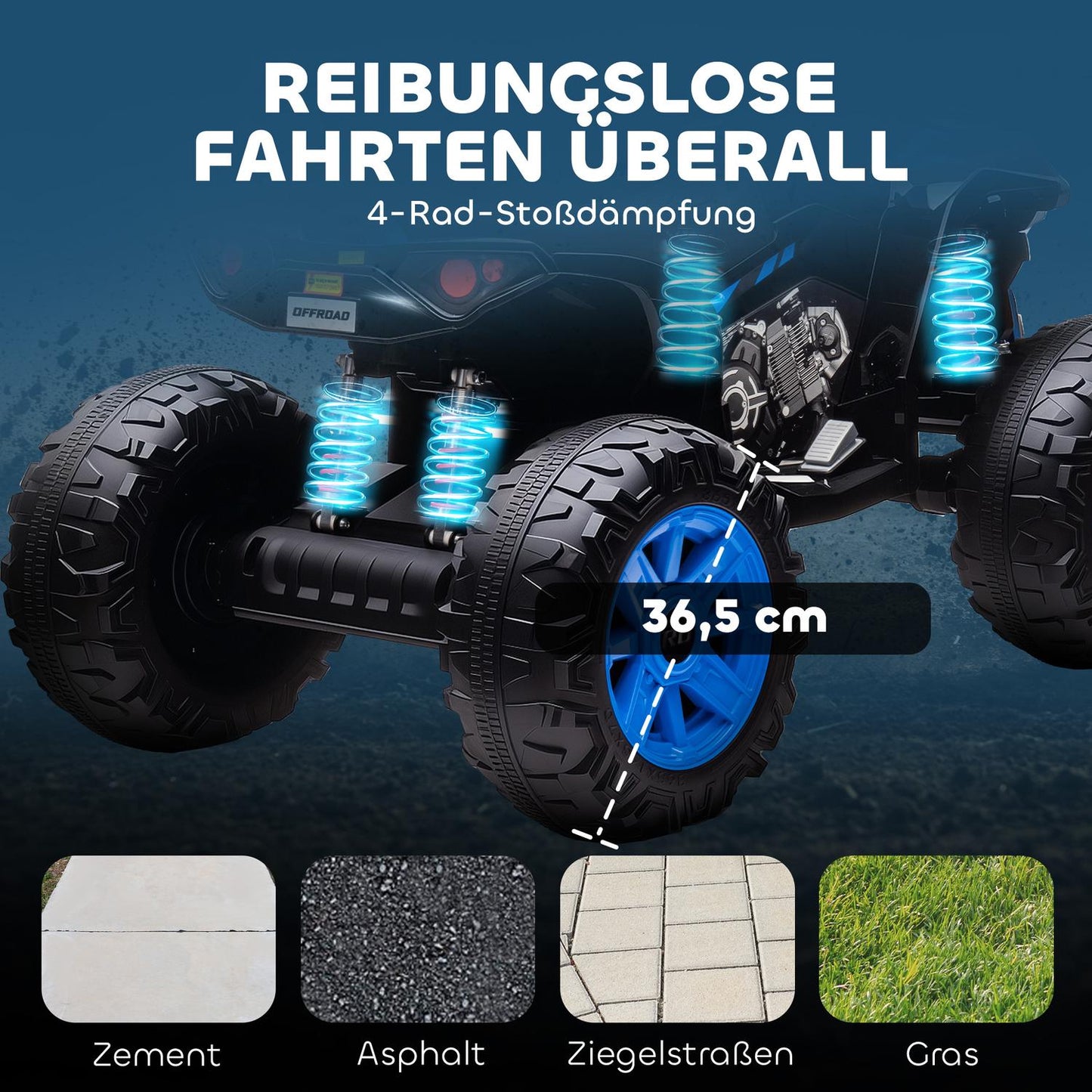 Kids Electric Quad, 24V, 4 Wheels, USB, MP3, 6.5 km/h