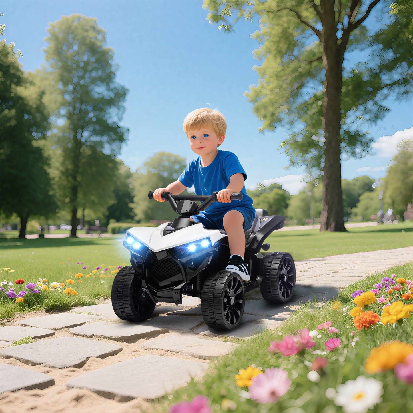 Kids Electric Quad – 6V Motor, Music, Headlights, Ages 3-6