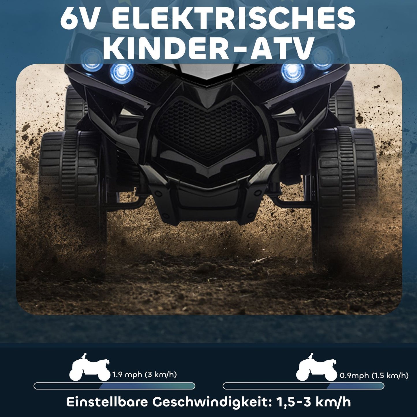 Kids Electric Quad 6V with Forward/Reverse, Music, LED