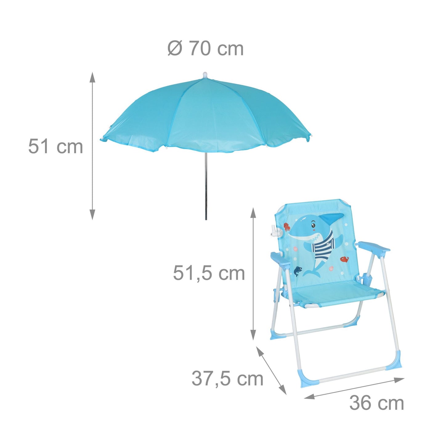 Kids' Folding Chair with Parasol – Lightweight, Portable