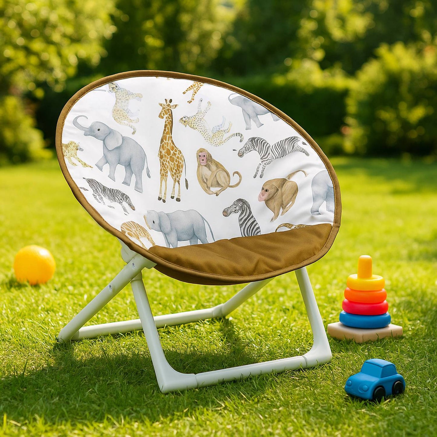 Kids Folding Moon Chair – Indoor/Outdoor, Padded Seat
