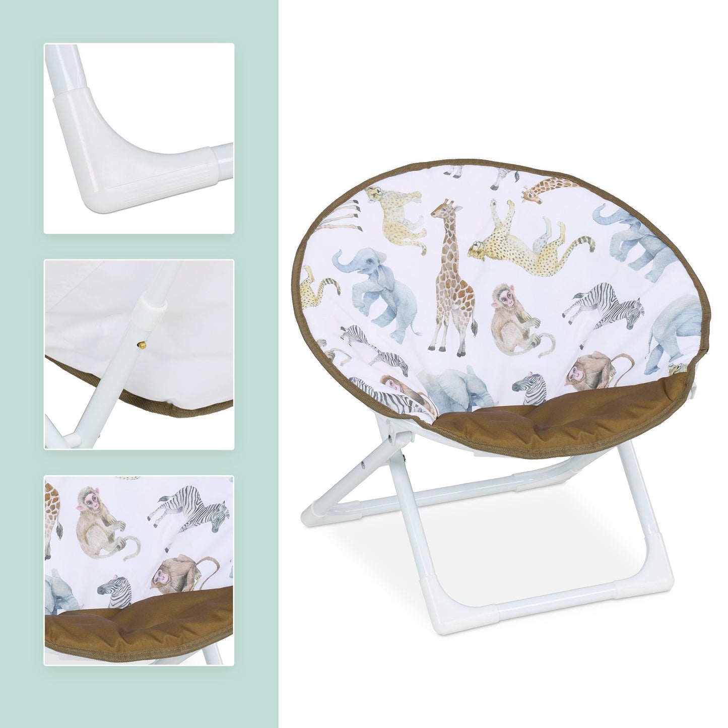 Kids Folding Moon Chair – Indoor/Outdoor, Padded Seat