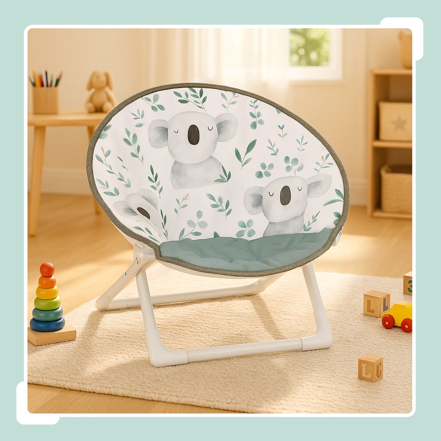 Kids Folding Moon Chair – Padded, Water-Repellent Seat