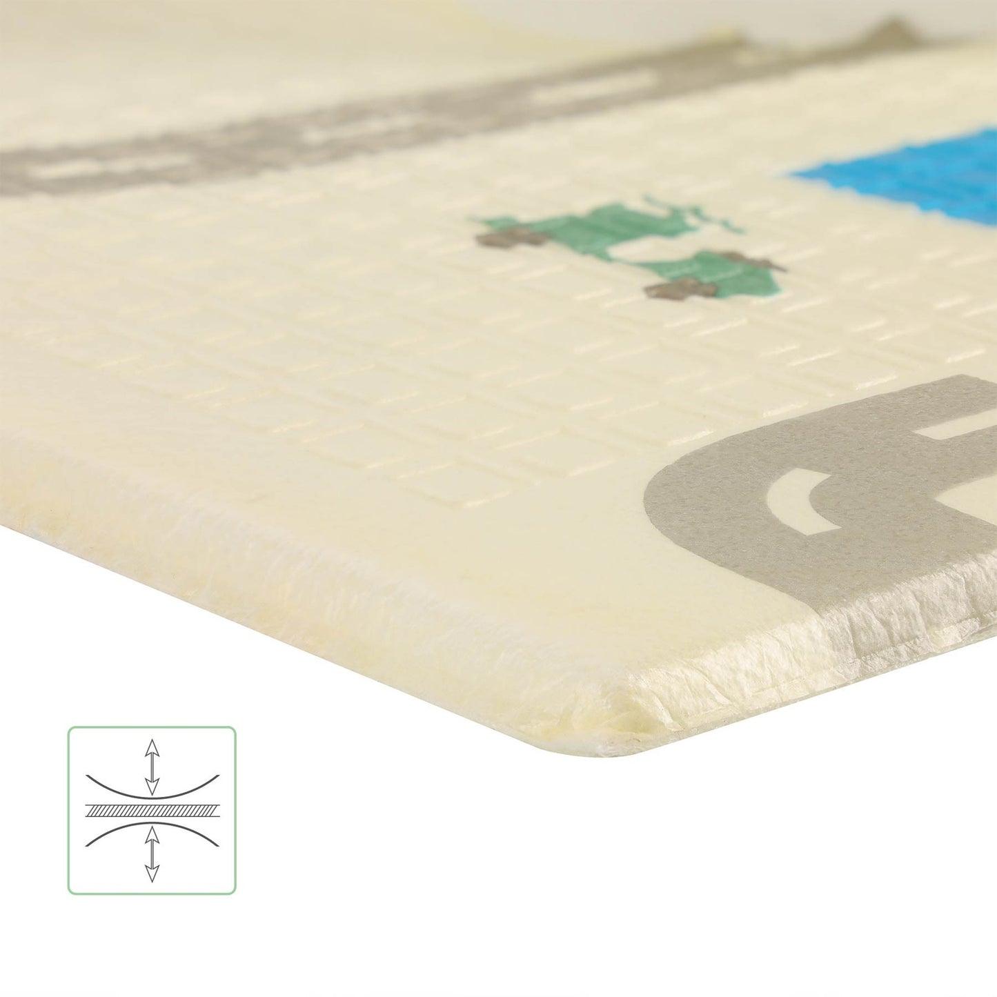 Kids Folding Play Mat, City Design, 195x180 cm
