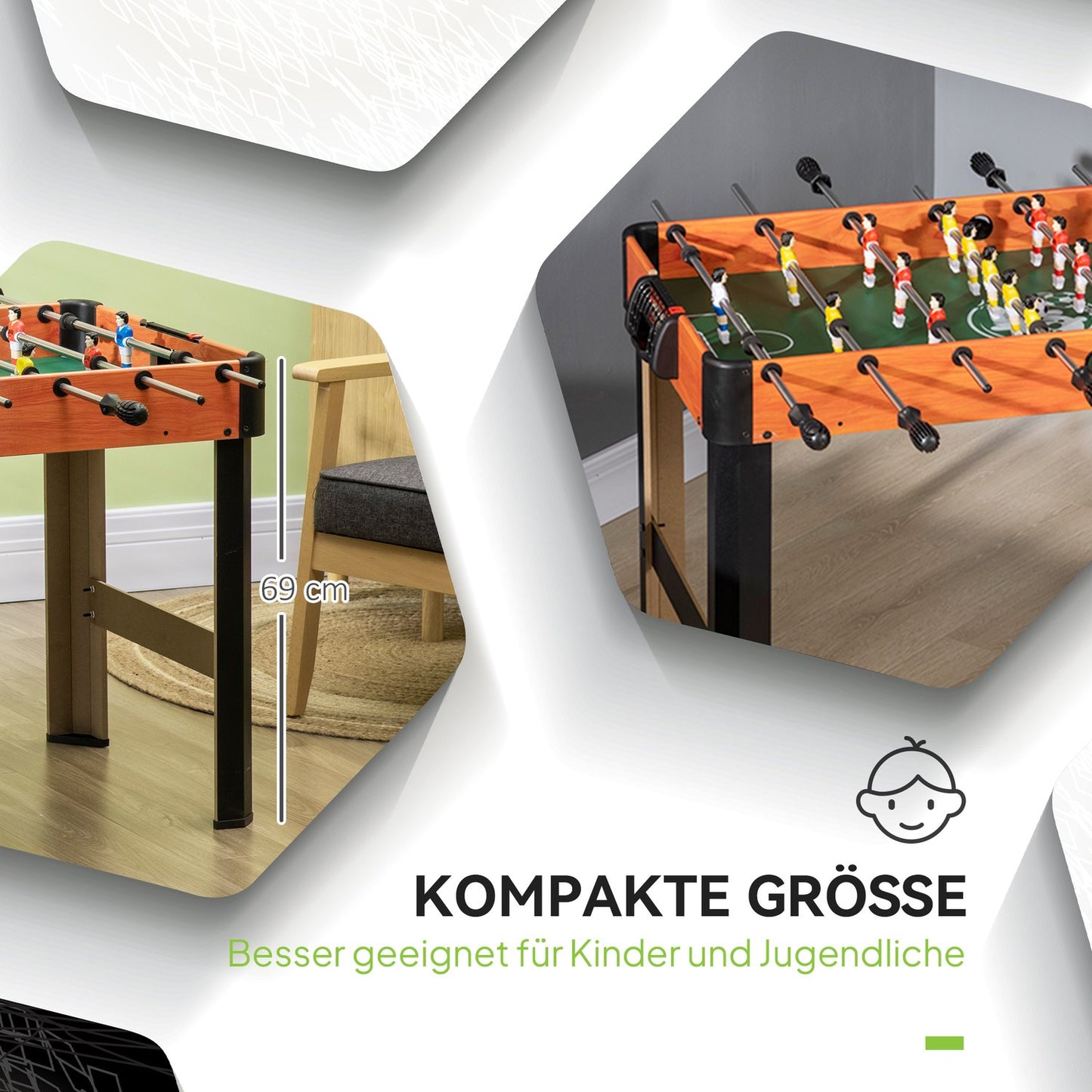 Kids Foosball Table Set, MDF & Steel, Scoreboard, Ages 7+