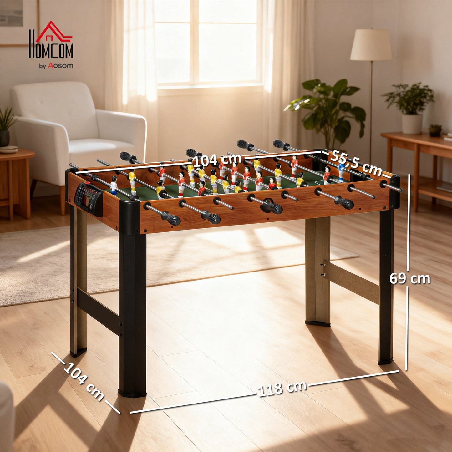 Kids Foosball Table Set, MDF & Steel, Scoreboard, Ages 7+