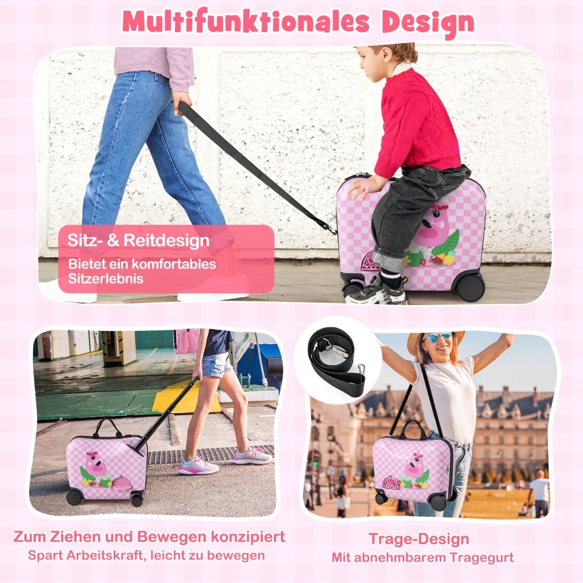 Kids' Luggage Set with Backpack, 12"+18" Hard Shell